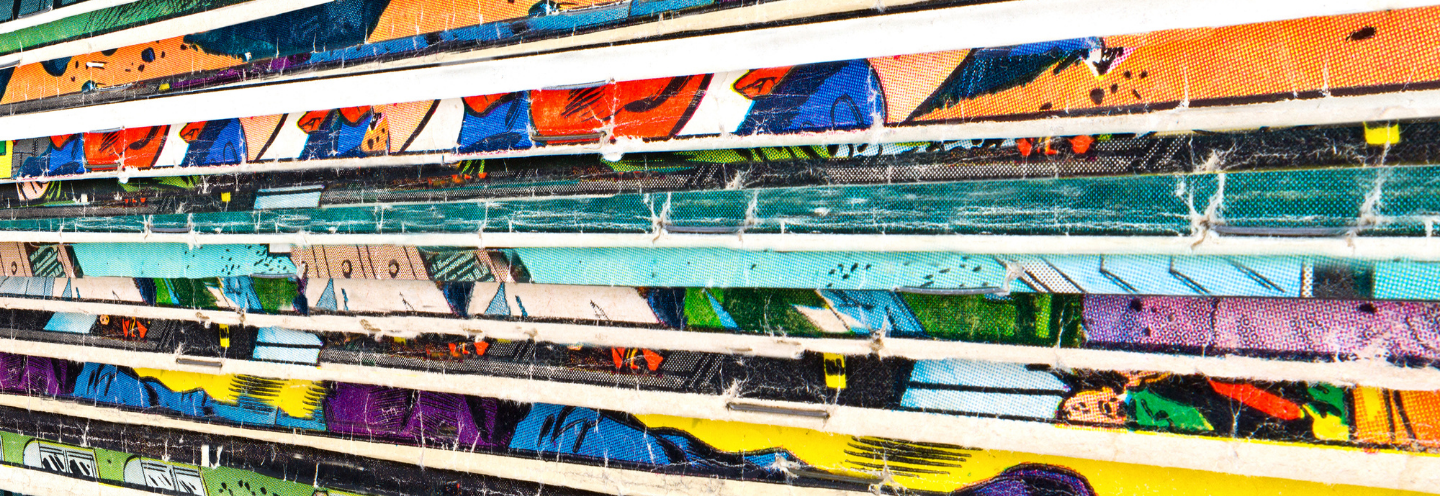 Photo of a stack of comic books