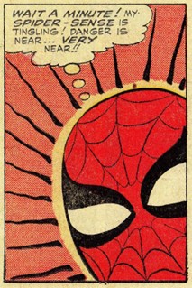A panel from a Spiderman Comic