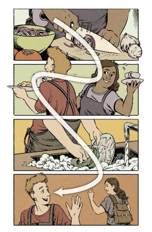 Panel from "The Usual" by Kate Phillips. Used with permission.