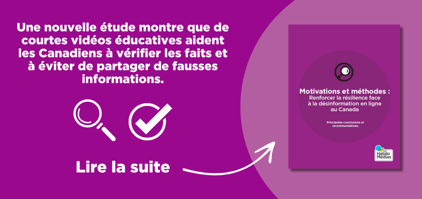 Rapport sur l’aide des vidéos éducatives pour contrer la désinformation. Texte : ‘Lire la suite.’