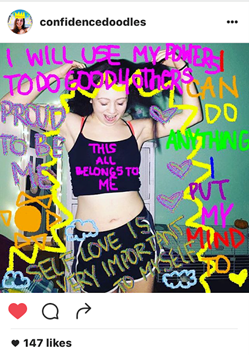 Publication sur Instagram de l’affiche de Bailey Bossert qui fait la promotion de la positivité corporelle