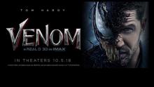 Bannière promotionnelle pour le film "Venom".