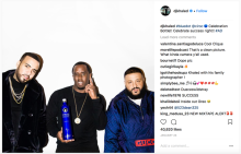 Exemple d'une publication sur les réseaux sociaux par DJ Khaled faisant la promotion d'alcool.